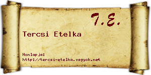 Tercsi Etelka névjegykártya